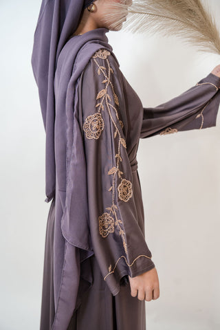 Milly's Embroided Abaya Collection- Mauve