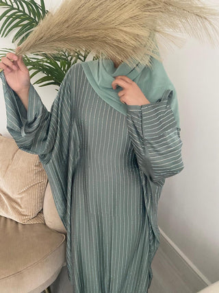 Afsana’s Satin Closed Abaya Collection- Sage Green