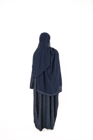 Afsana’s Satin Closed Abaya Collection- Navy Blue