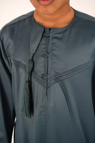 Murad’s Emirati Lux Boys Thobe Collection- Forest Green