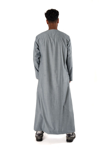 Adam’s Omani Lux Mens Thobe Collection- Stone Grey