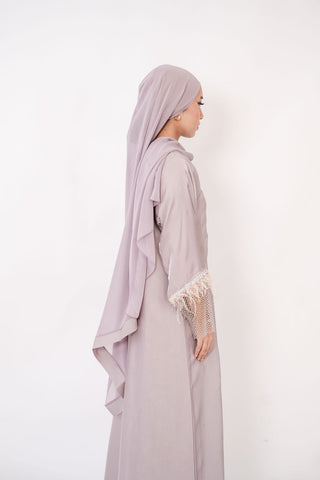 Nahida’s Feather Abaya Collection-Lilac