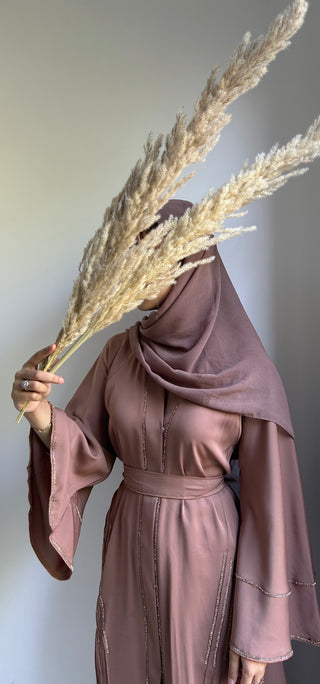 Nessa’s Nida Butterfly Abaya Collection- Chestnut