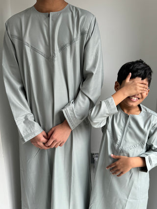 Essam’s Omani Lux Thobe Collection - Premium Quality Thobe for Men and Boys- Sage Green
