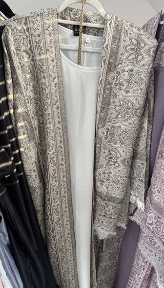 Aleena’s Premium Pashmina Abaya Collection- 4 piece set with slip dress, hijab and belt