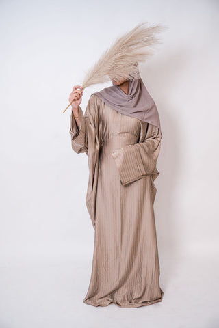 Afsana’s Satin Closed Abaya Collection- Champagne