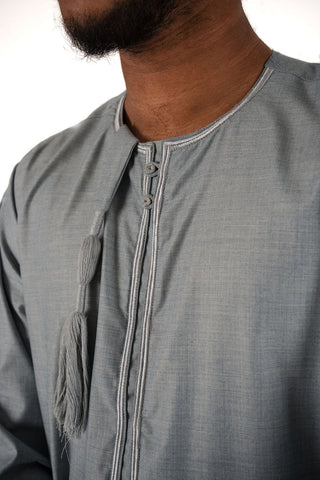 Adam’s Omani Lux Mens Thobe Collection- Stone Grey