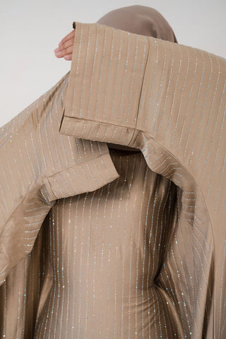 Afsana’s Satin Closed Abaya Collection- Champagne