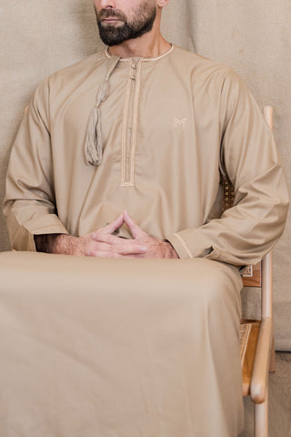 Adam’s Omani Lux Mens Thobe Collection- Sand