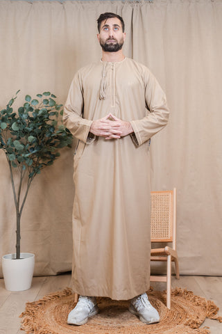 Adam’s Omani Lux Mens Thobe Collection- Sand