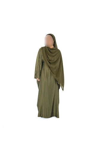 Afsana’s Satin Closed Abaya Collection- Olive Green