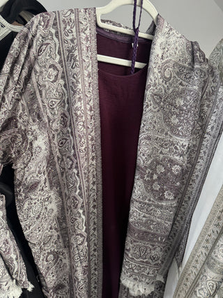 Aleena’s Premium Pashmina Abaya Collection- 4 piece set with slip dress, hijab and belt