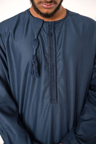 Adam’s Omani Lux Mens Thobe Collection- Navy Blue