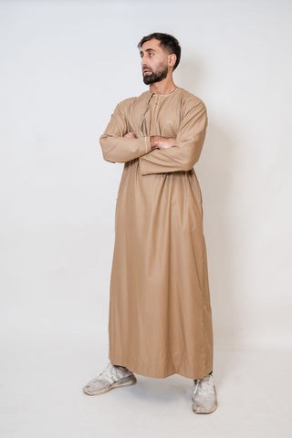 Adam’s Omani Lux Mens Thobe Collection- Sand