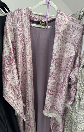 Aleena’s Premium Pashmina Abaya Collection- 4 piece set with slip dress, hijab and belt
