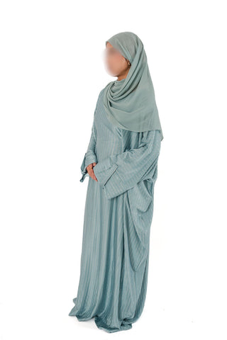 Afsana’s Satin Closed Abaya Collection- Duck Egg Blue