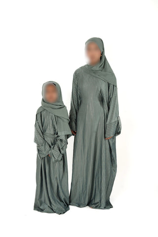 Afsana’s Satin Closed Abaya Collection- Sage Green
