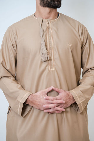 Adam’s Omani Lux Mens Thobe Collection- Sand