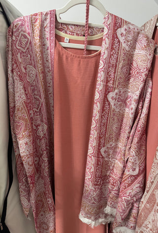 Aleena’s Premium Pashmina Abaya Collection- 4 piece set with slip dress, hijab and belt