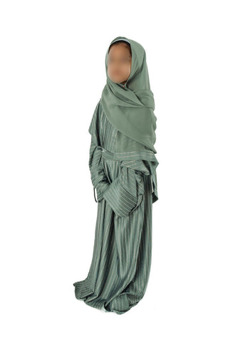 Afsana’s Satin Closed Abaya Collection- Sage Green