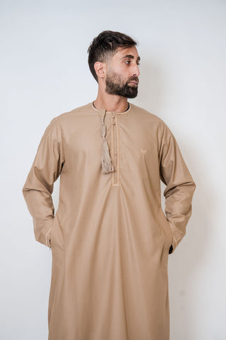 Adam’s Omani Lux Mens Thobe Collection- Sand