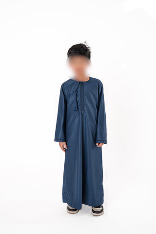 Adam’s Omani Lux Boys Thobe Collection- Navy Blue