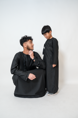 Adam’s Omani Lux Boys Thobe Collection- Black
