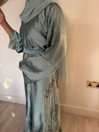 Mayesha’s Vanilla Silk Abaya Collection-3 piece set