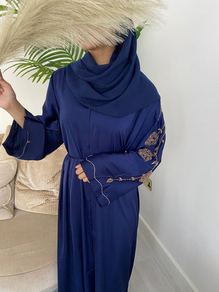 Milly's Embroided Abaya Collection- Navy Blue