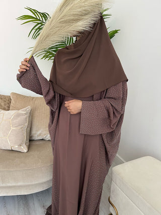Sabreen’s Nida Batwing Abaya Collection- Chocolate Brown