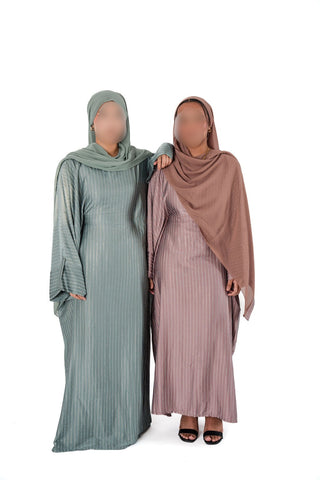 Afsana’s Satin Closed Abaya Collection- Sage Green