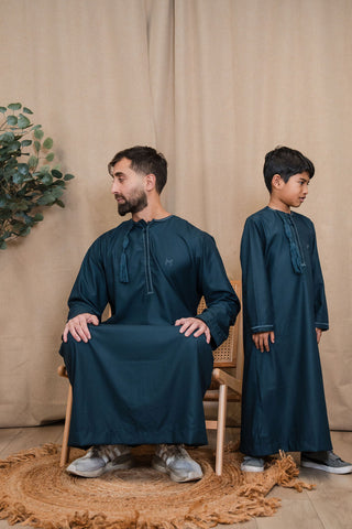 Adam’s Omani Lux Mens Thobe Collection- Teal