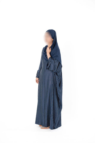Afsana’s Satin Closed Abaya Collection- Navy Blue