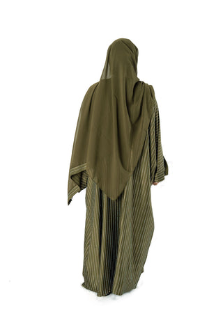 Afsana’s Satin Closed Abaya Collection- Olive Green