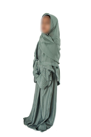Afsana’s Satin Closed Abaya Collection- Sage Green
