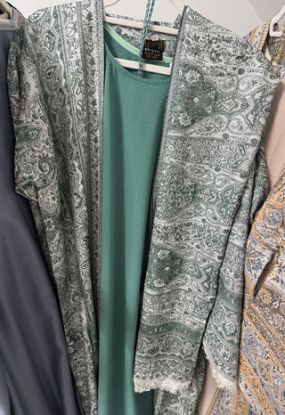 Aleena’s Premium Pashmina Abaya Collection- 4 piece set with slip dress, hijab and belt