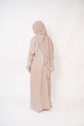 Nahida’s Feather Abaya Collection-Beige