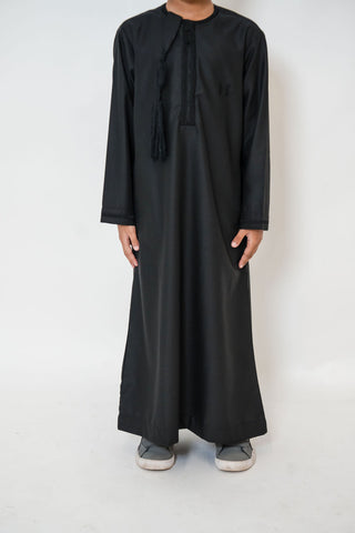 Adam’s Omani Lux Boys Thobe Collection- Black