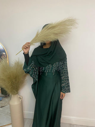 Jubeida’s Satin Batwing Abaya Collection- 3 piece set