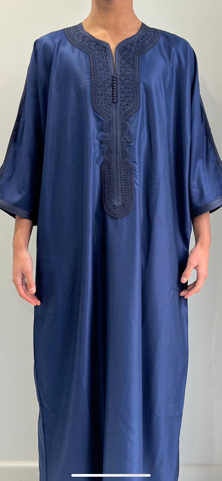 Enam’s Collection- Mens Moroccan thobe-Navy Blue