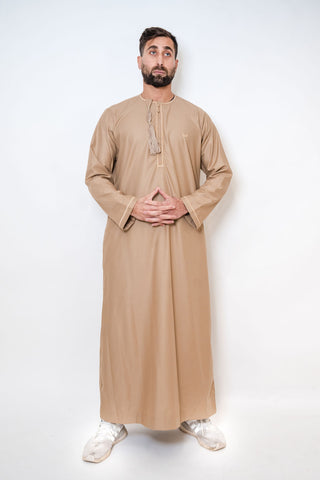 Adam’s Omani Lux Mens Thobe Collection- Sand