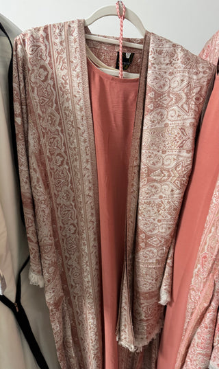 Aleena’s Premium Pashmina Abaya Collection- 4 piece set with slip dress, hijab and belt