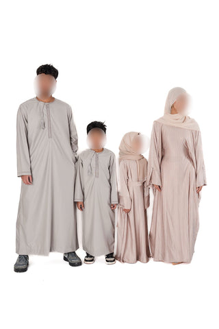 Adam’s Omani Lux Boys Thobe Collection- Taupe