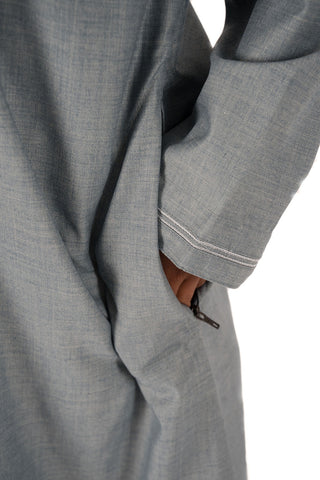 Adam’s Omani Lux Boys Thobe Collection- Stone Grey