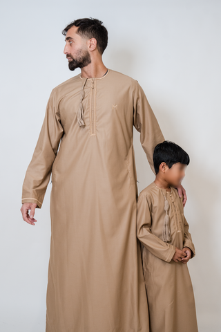 Adam’s Omani Lux Boys Thobe Collection- Sand