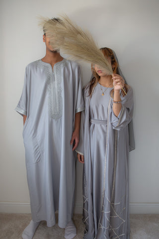 Samee’s Collection- Mens Moroccan thobe- Grey